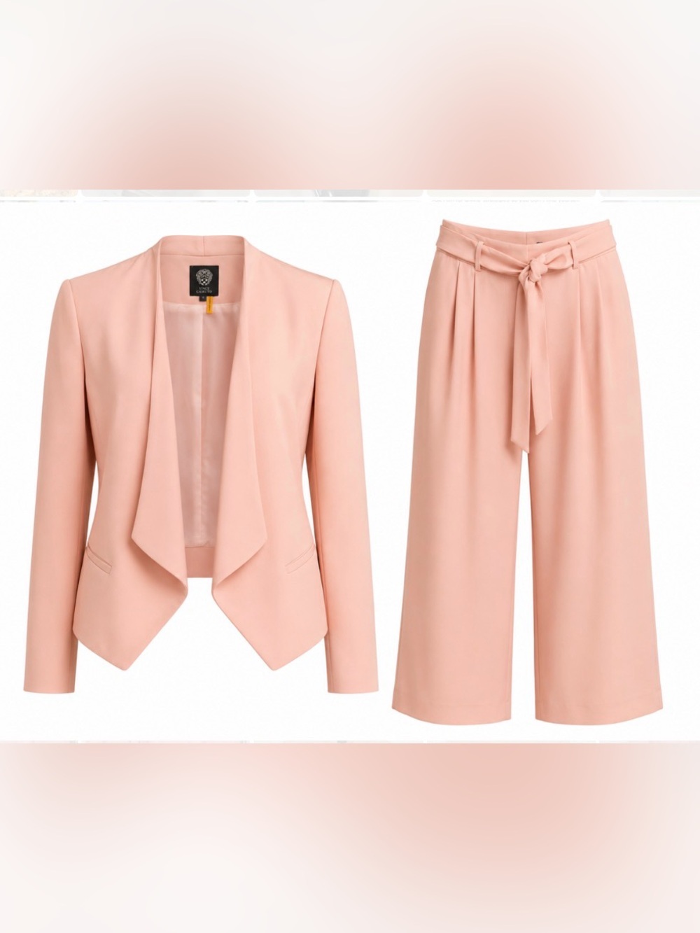 Vince Comuto Blush Pink Suit Set - Blazer size 4 / Pants size 6